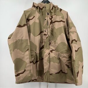 Military Desert Camo Cold Wet Weather Parka Jacket XL Tactical Layering Shell